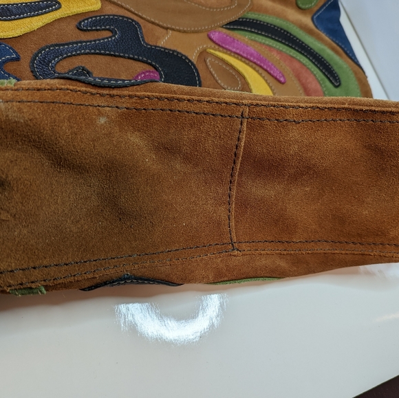 Lucky Brand Leather patchwork multi-colour purse shoulder bag Bohemian - Picture 8 of 16